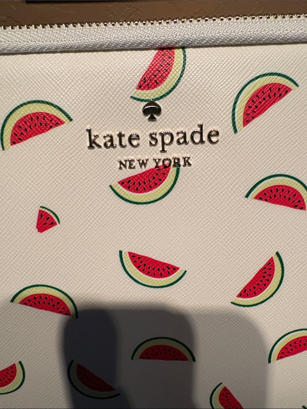 kate spade NWT  Cream Watermelon Print Leather Laptop Case MSRP $110 I - Picture 2 of 8